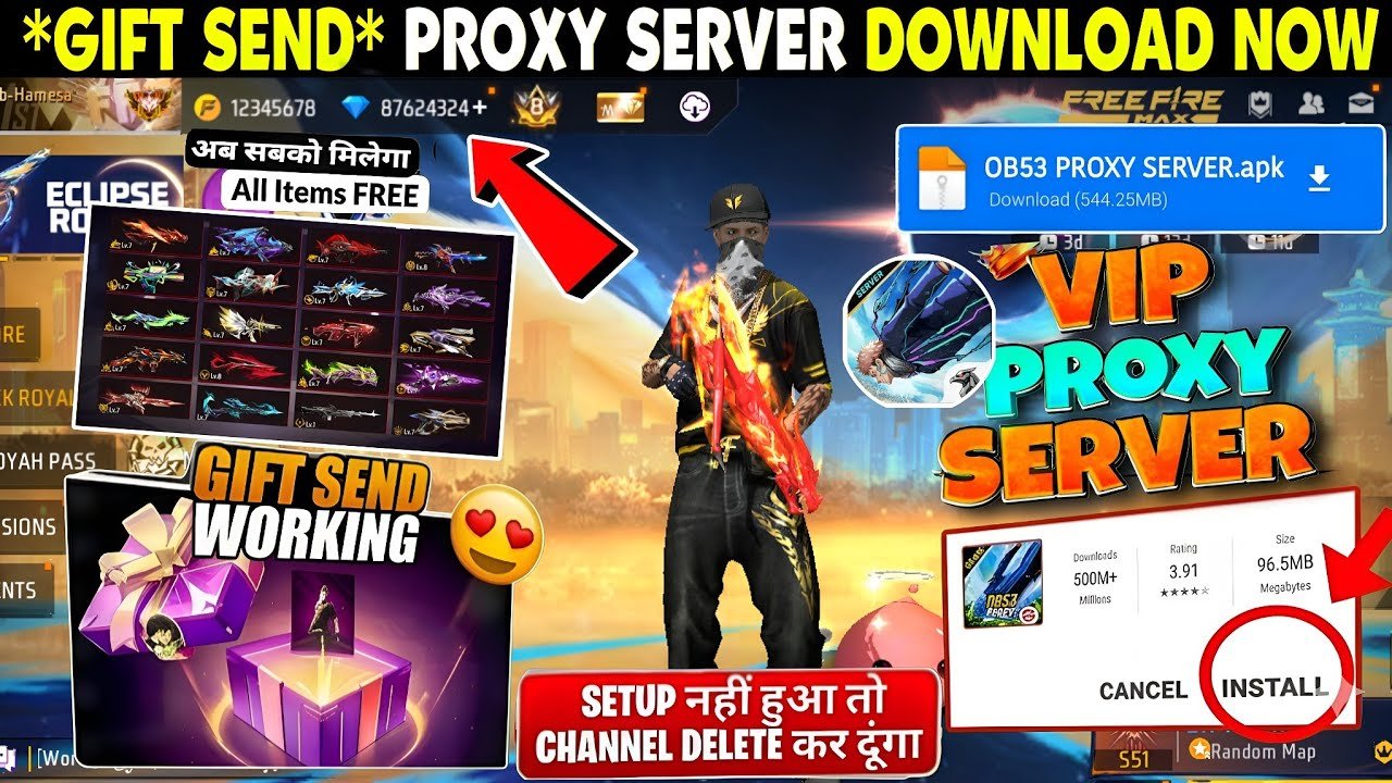 *Gift Send* Proxy Server Download ( 100% Working )💯😱🔥Download Free Fire Vip Proxy Server in 1 Minute