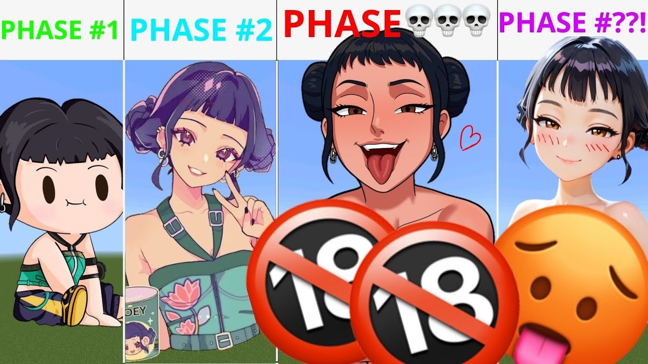 ALL PHASES in Minecraft Pixel Art Zoey Kpop Demon Hunters