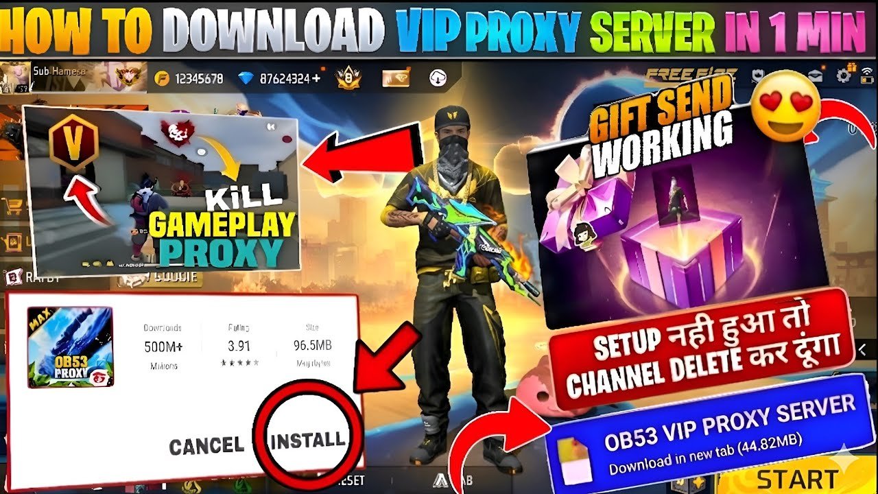 *Gift Send* Proxy Server Download ( 100% Working )💯😱🔥Download Free Fire Vip Proxy Server in 1 Minute