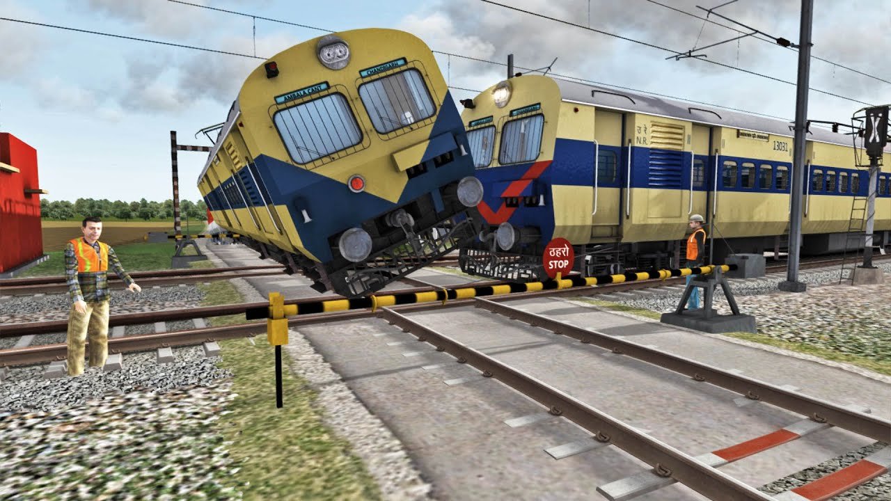 MEMU vs MEMU Train | Stops the train | BeamNG.Drive | Train simulator 2025