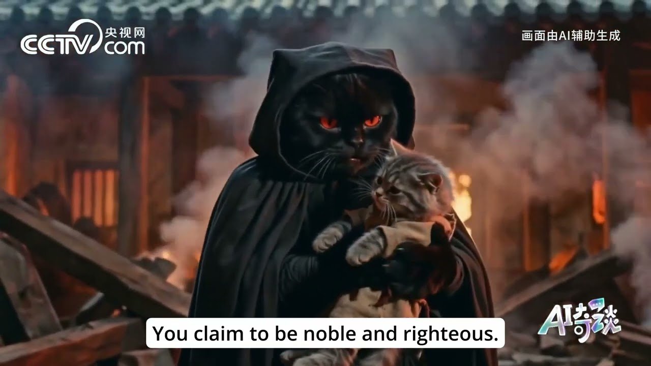 [White Eagle vs Persian Cat] AI generated short film by The Official Chinese State Media SO ACCURATE