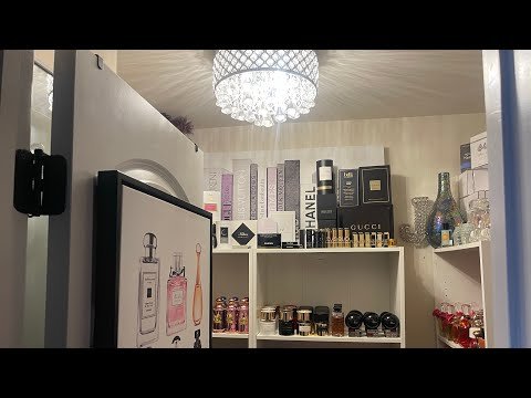 Glam Closet| Installed Chandelier #design #luxurylighting #home #perfume #homedecor #closet