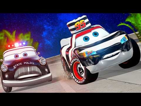 McQueen Bank robber VS Sheriff and Police car...