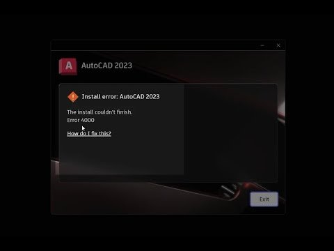 4000 error installation code in AutoCAD 2023 l 100% fixed