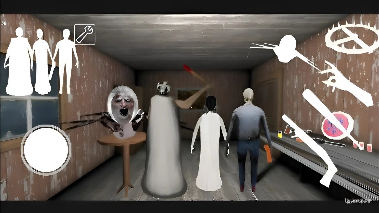 Playing as granny grandpa seldrina and spider angelina in granny 1 cyber hack mode #granny