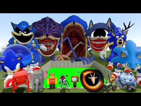 DESTROY ALL SHIN SONIC TAPES AND ITALIAN AI BRAINROT MEMES SPARTAN KICK in TOXIC HOLE Garry's Mod